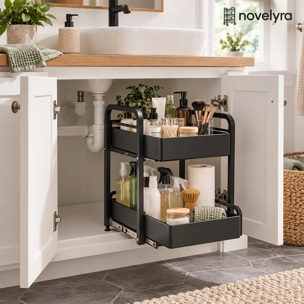 Novelvra 2-Tier Under-Sink Pull-Out Organizer
