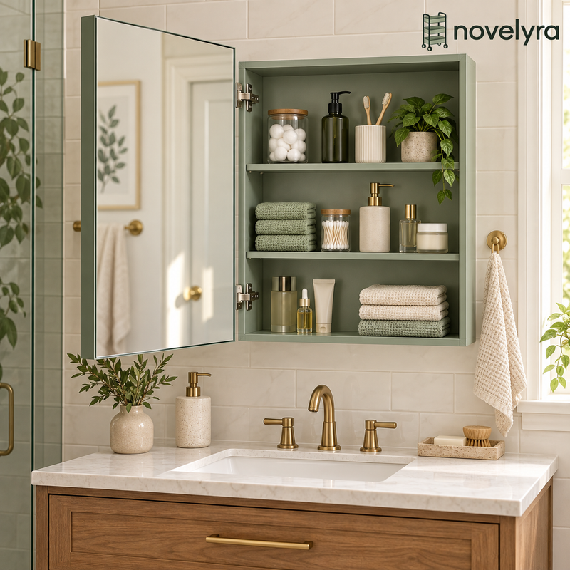 Novelvra Mirrored Bathroom Medicine Cabinet