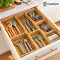 Novelvra expandable bamboo drawer dividers