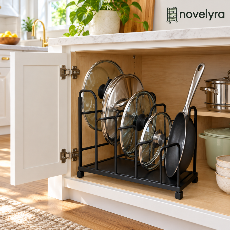 Novelvra Pot Lid and Pan Organizer Rack